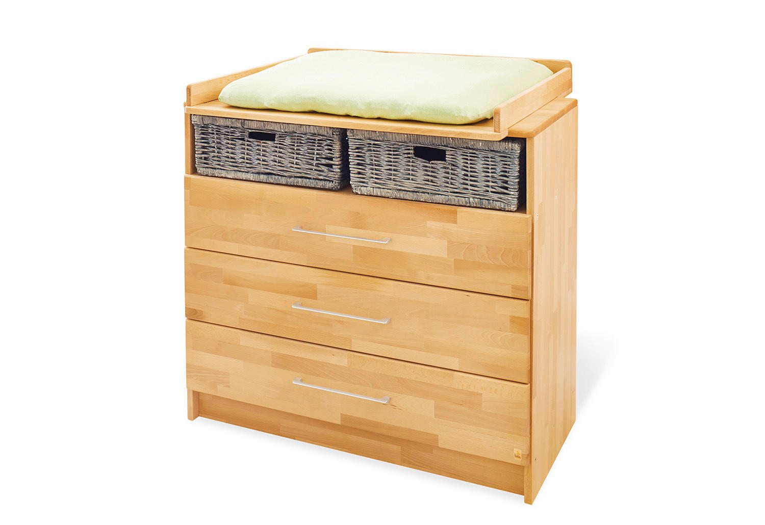 WICKELKOMMODE Pinolino Natura Buchefarben  - Buchefarben/Alufarben, Natur, Holz/Metall (100/102/55-78cm) - Pinolino