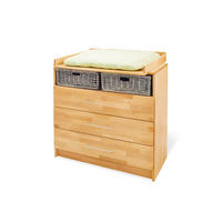 WICKELKOMMODE Pinolino Natura Buchefarben  - Buchefarben/Alufarben, Natur, Holz/Metall (100/102/55-78cm) - Pinolino