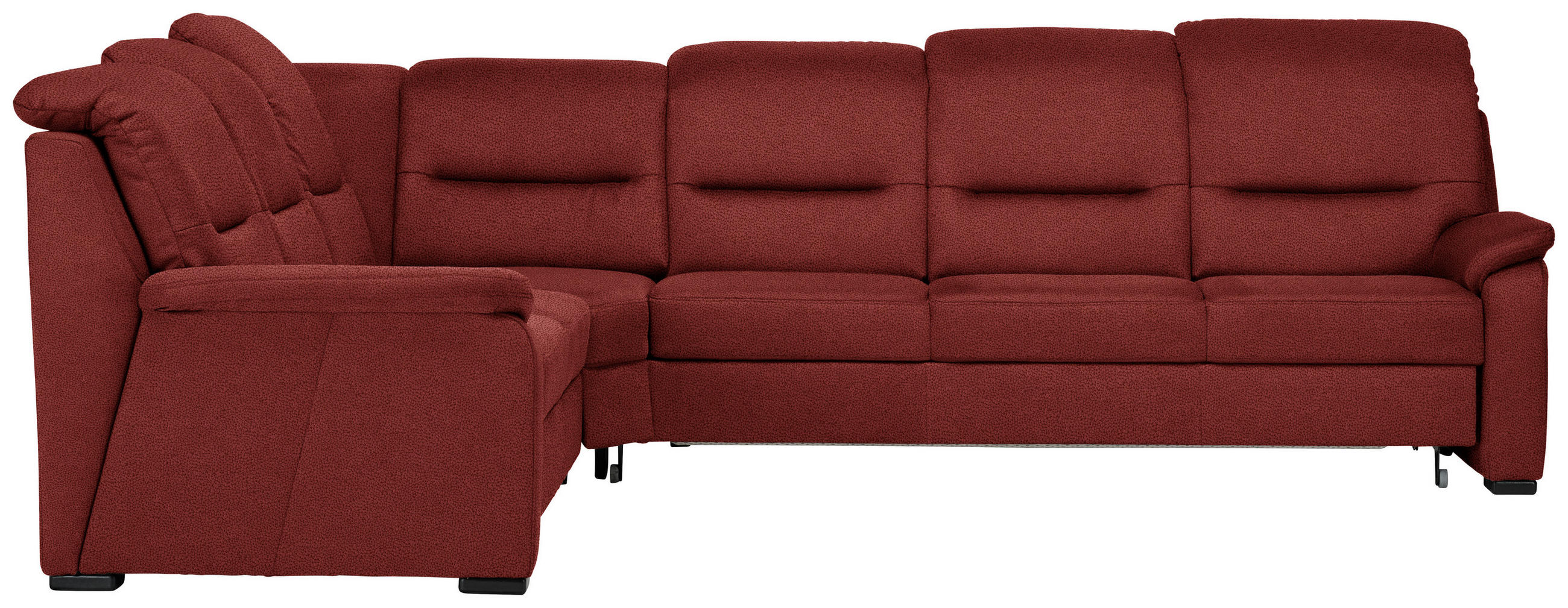 ECKSOFA in Mikrofaser Rot  - Rot/Schwarz, Konventionell, Holz/Textil (245/303cm) - Beldomo Comfort