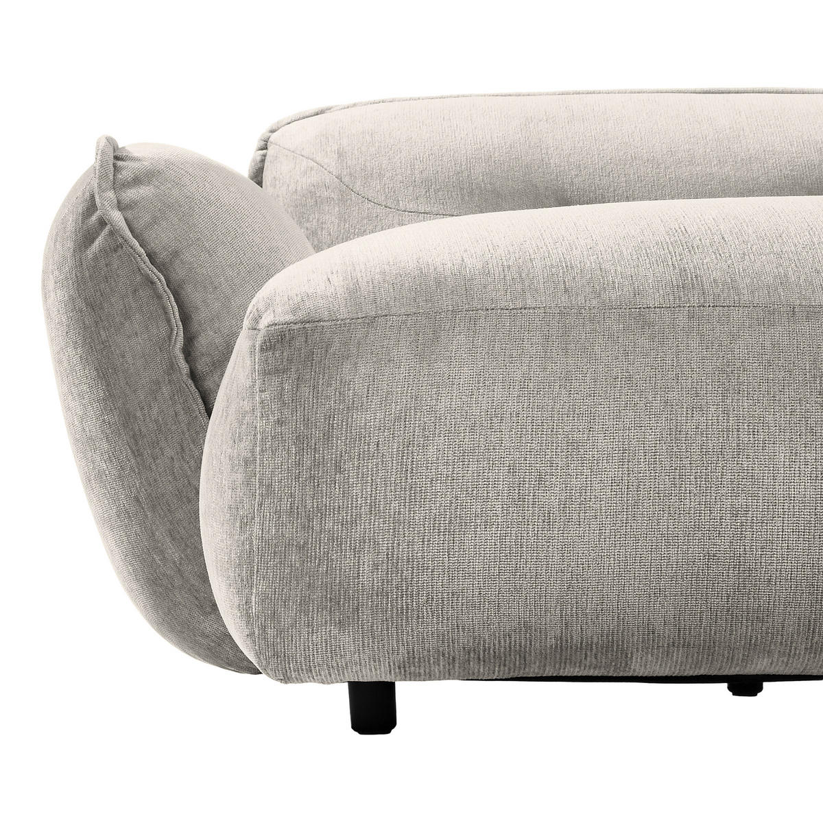 XXL-SESSEL in Chenille Silberfarben  - Silberfarben/Schwarz, Modern, Kunststoff/Textil (182/87/184cm) - Trendmanufaktur