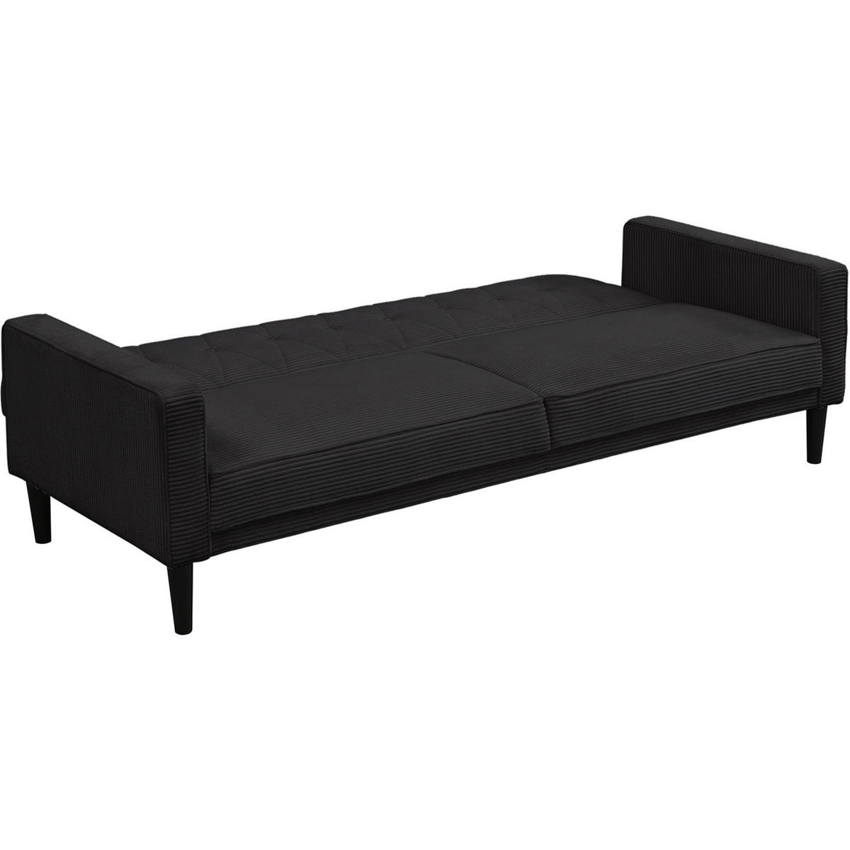 SCHLAFSOFA Cord Anthrazit  - Anthrazit/Braun, Basics, Holz/Textil (213/81/86cm) - Livetastic