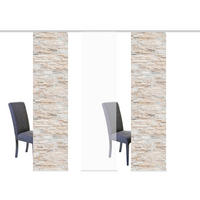 FLÄCHENVORHANG  3 Stück  halbtransparent   60/245 cm  - Naturfarben, Design, Textil (60/245cm)