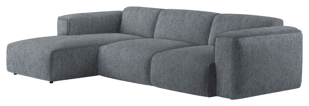 ECKSOFA Dunkelgrau Webstoff Rücken echt  - Dunkelgrau/Schwarz, Design, Kunststoff/Textil (171/290cm) - home24