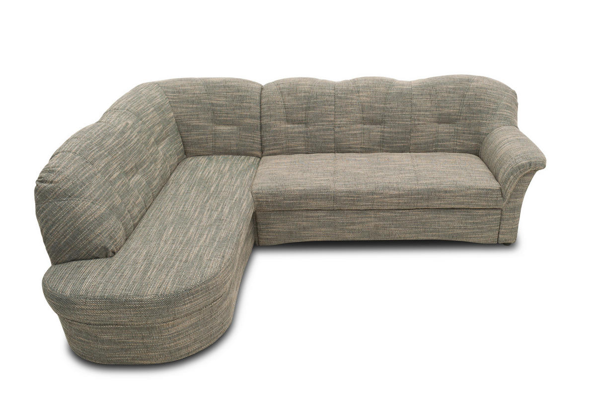 ECKSOFA Grau, Weiß Webstoff  - Schwarz/Weiß, KONVENTIONELL, Kunststoff/Textil (180/243cm) - MID.YOU