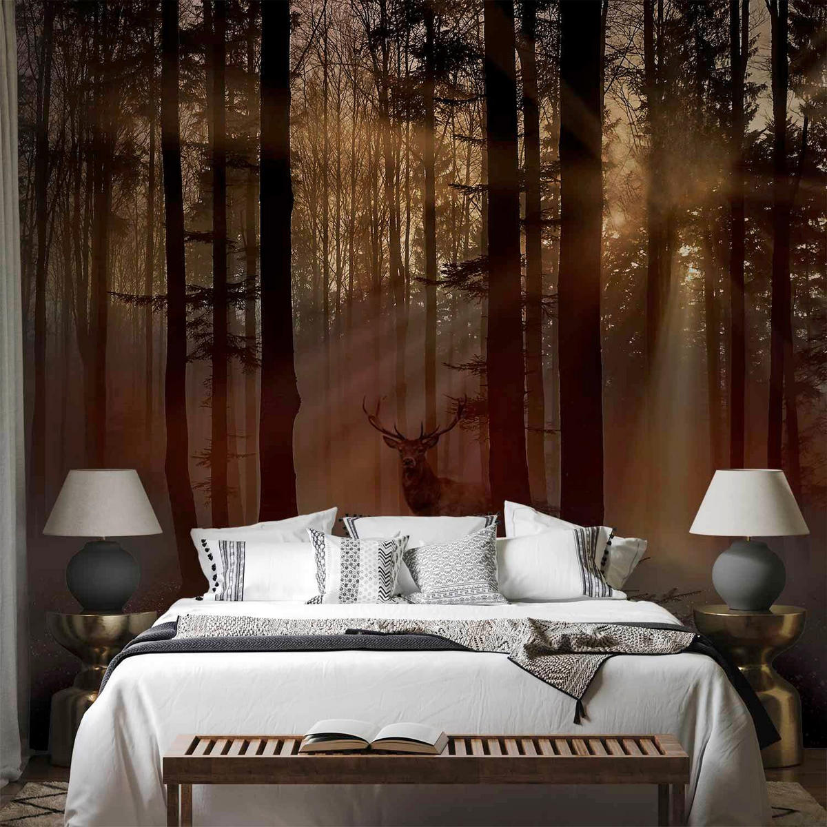 FOTOTAPET 250/175 cm  - orange/brun, Lifestyle, textil (250/175cm) - artgeist