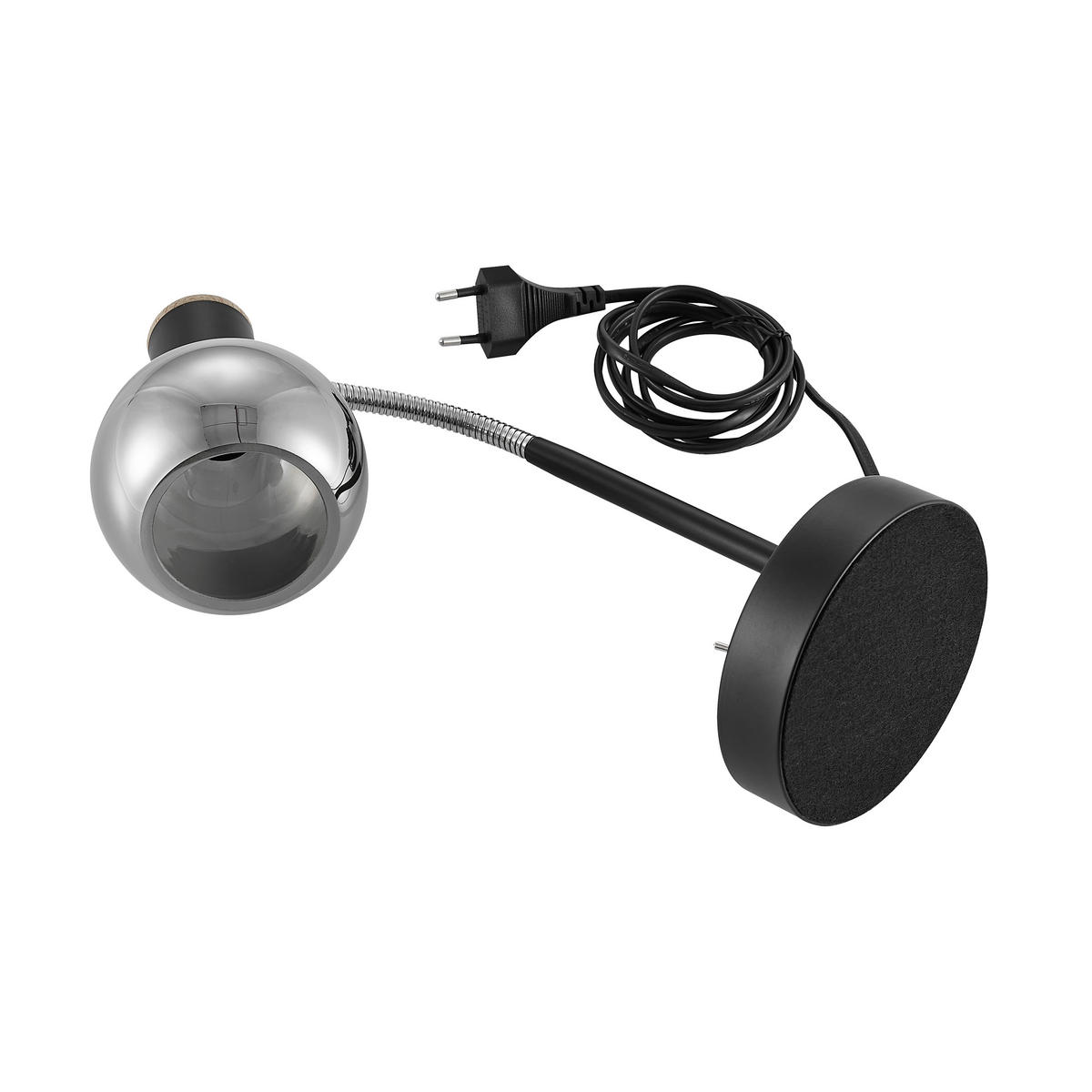 TISCHLEUCHTE 12/38 cm  - Eschefarben/Schwarz, Basics, Glas/Metall (12/38cm) - Novel