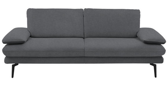 3-SITZER-SOFA in Velours Silberfarben - Beige/Silberfarben, Design, Textil/Metall (222/89/104cm) - Dieter Knoll