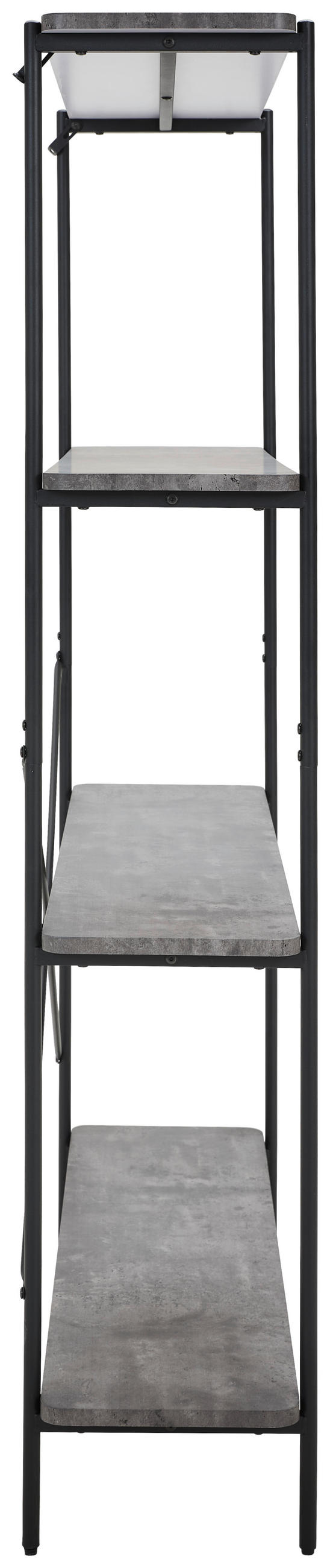 REGAL  110/170/32 cm Grau, Schwarz  - Schwarz/Grau, Design, Holzwerkstoff/Metall (110/170/32cm) - MID.YOU