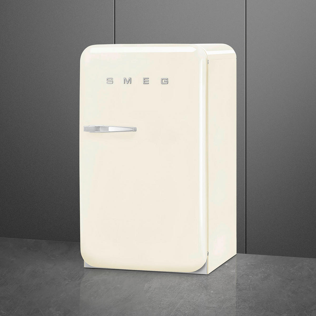 KÜHLSCHRANK 54.5/97/70.1 cm  - Chromfarben/Creme, Basics, Glas/Metall (54.5/97/70.1cm) - SMEG