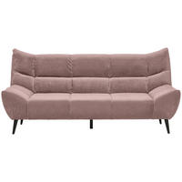 3-SITZER-SOFA in Mikrofaser Altrosa  - Schwarz/Altrosa, Design, Textil/Metall (222/106/99cm) - Xora