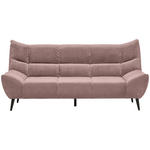 3-SITZER-SOFA in Mikrofaser Altrosa  - Schwarz/Altrosa, Design, Textil/Metall (222/106/99cm) - Xora