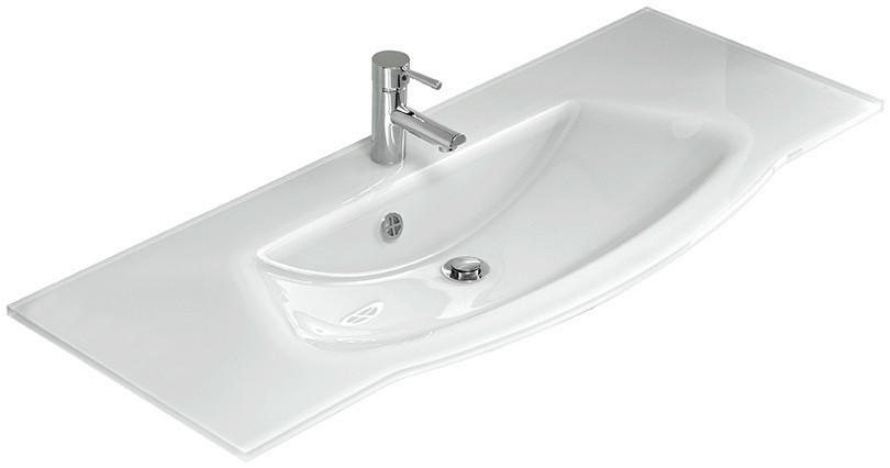 WASCHBECKEN 117/1,5/49,1 cm  - Weiß, Basics, Glas (117/1,5/49,1cm) - Sadena