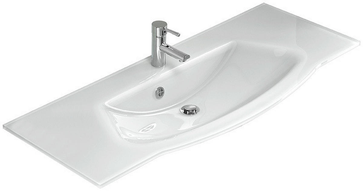 WASCHBECKEN 117/1,5/49,1 cm  - Weiß, Basics, Glas (117/1,5/49,1cm) - Sadena