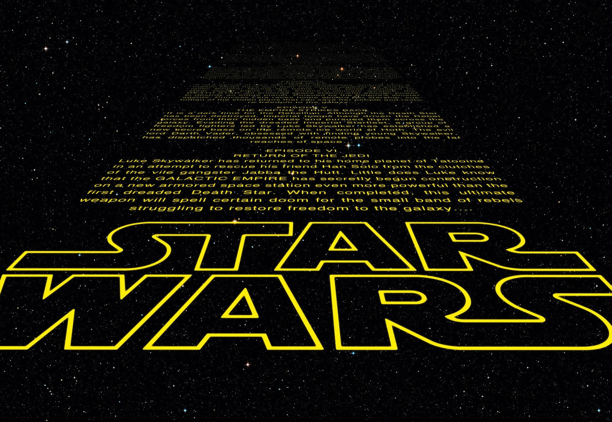 Star Wars Fototapete Star Wars Gelb, Schwarz 368x254 cm