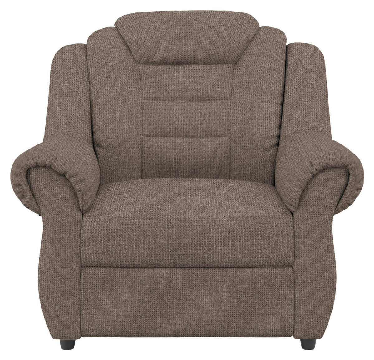SESSEL in Chenille Taupe  - Taupe/Schwarz, Konventionell, Kunststoff/Textil (104/102/101cm) - Livetastic