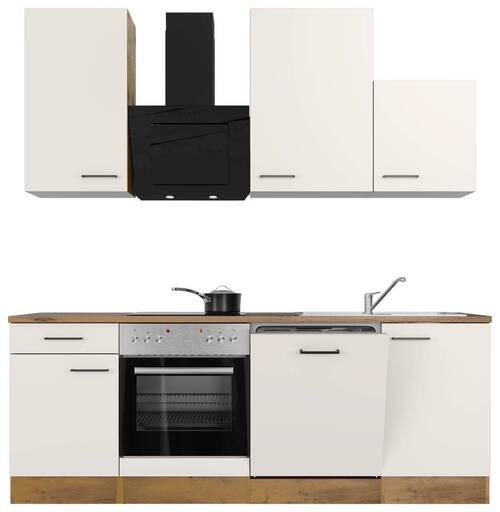 KUCHYNSKÁ LINKA AVILA - čierna/magnóliová, Modern, kov/kompozitné drevo (220cm) - FlexWell