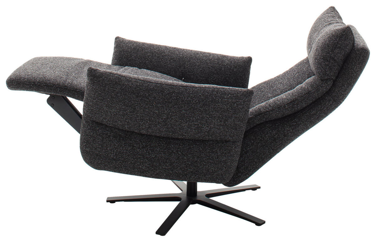 FERNSEHSESSEL in Chenille Graphitfarben  - Schwarz/Graphitfarben, Design, Textil/Metall (74/115/85cm) - Schöner Wohnen