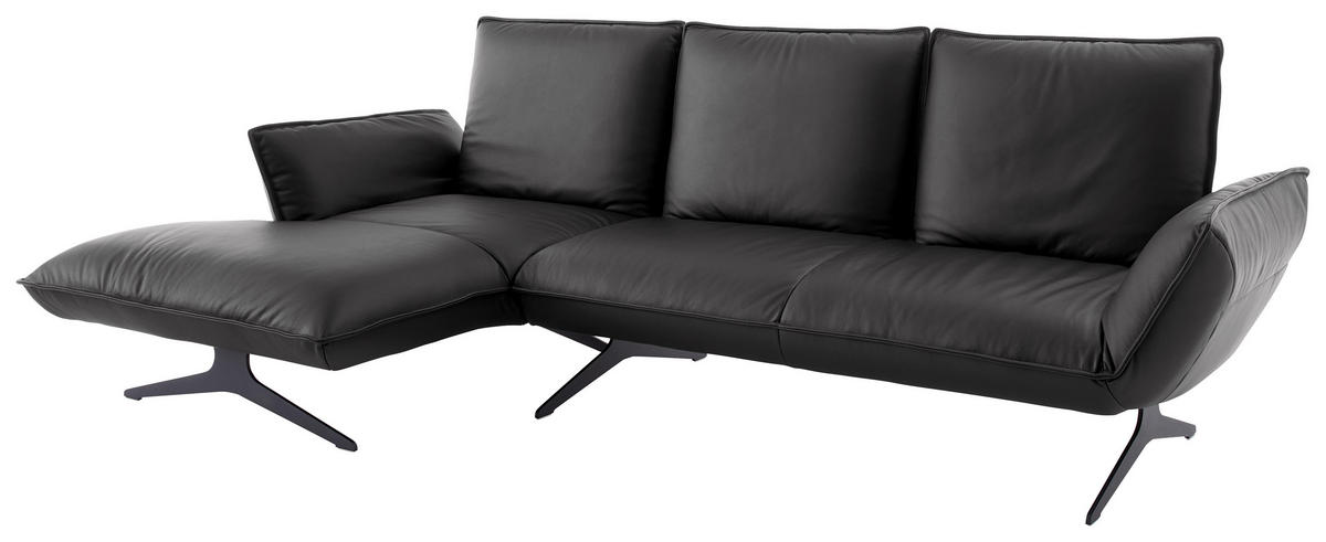 ECKSOFA Echtleder Anthrazit  - Anthrazit/Schwarz, Design, Leder/Metall (167/275cm) - Koinor