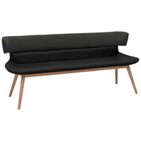 SITZBANK 170/84,5/64,5 cm  in Grau, Schwarz, Eichefarben  - Eichefarben/Schwarz, Natur, Leder/Holz (170/84,5/64,5cm) - Voglauer