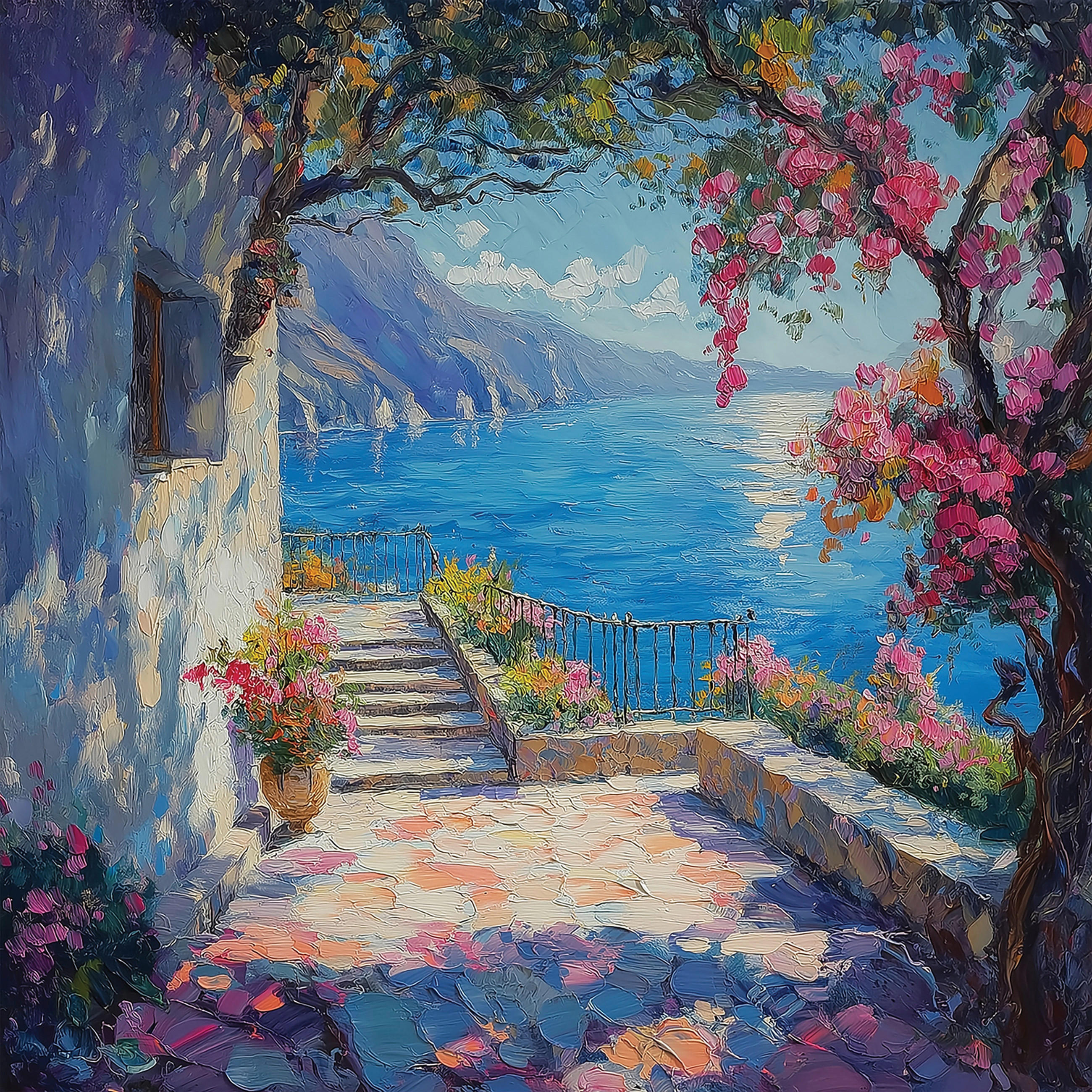 Euroart Glasbild Beautiful View II Mehrfarbig 30x30x1.40 cm