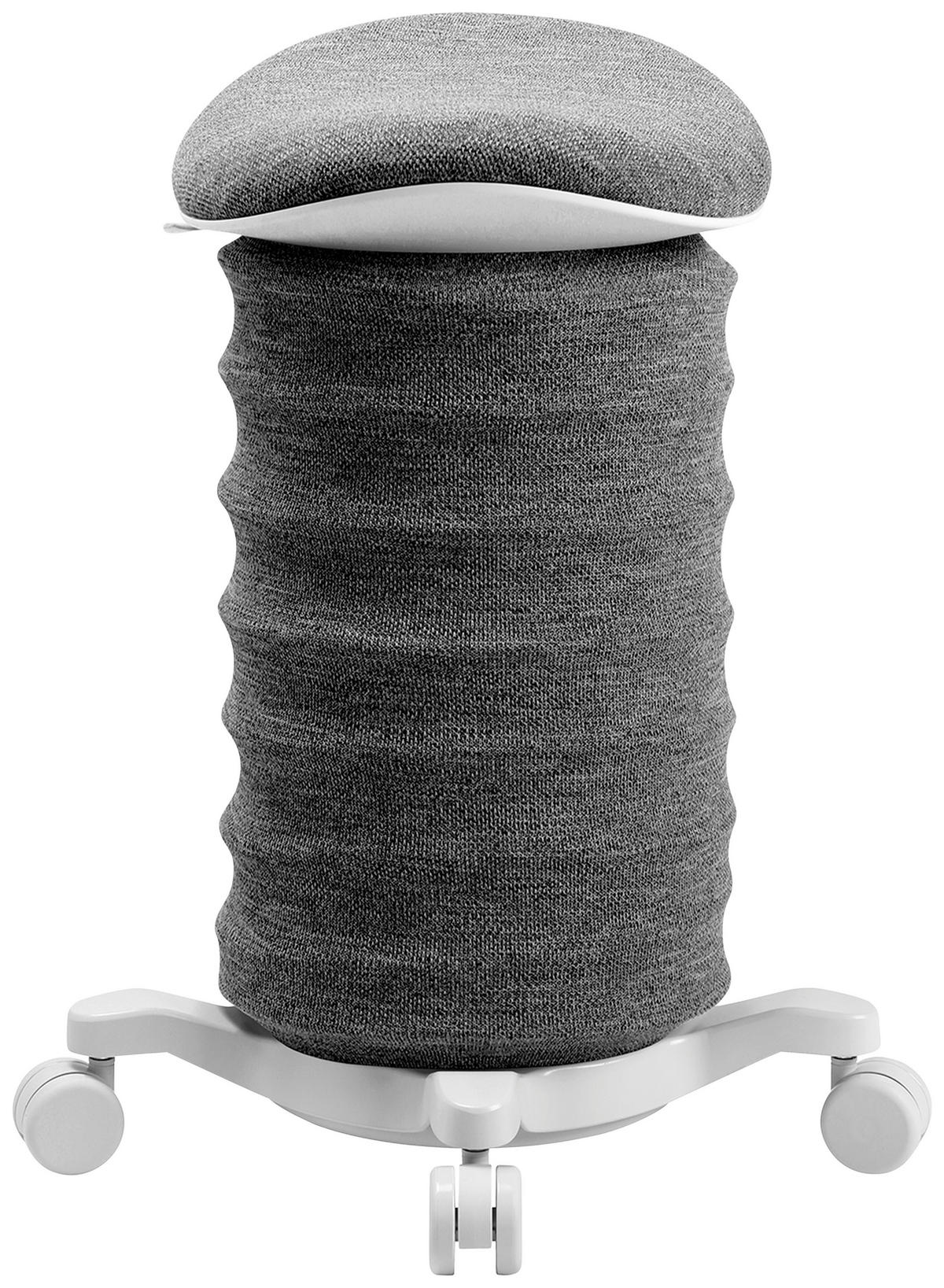 BÜROHOCKER Weiß, Schieferfarben  - Schieferfarben/Weiß, Design, Kunststoff/Textil (37,5/58-70/36cm) - Topstar