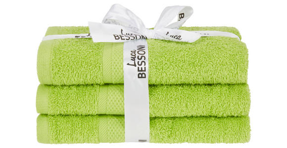 Handtuch Fiolina - 3er Pack - Grün, MODERN, Textil (50/100cm) - Luca Bessoni