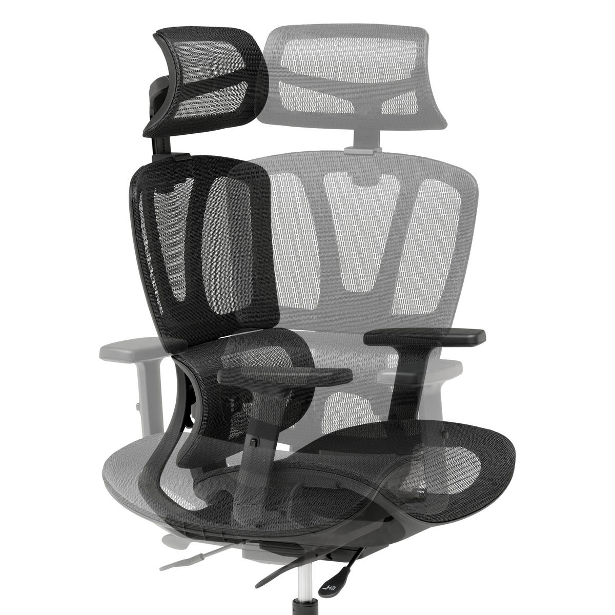 DREHSTUHL  in Netzbespannung Schwarz  - Schwarz, MODERN, Kunststoff/Textil (56/114-124/65cm) - MID.YOU