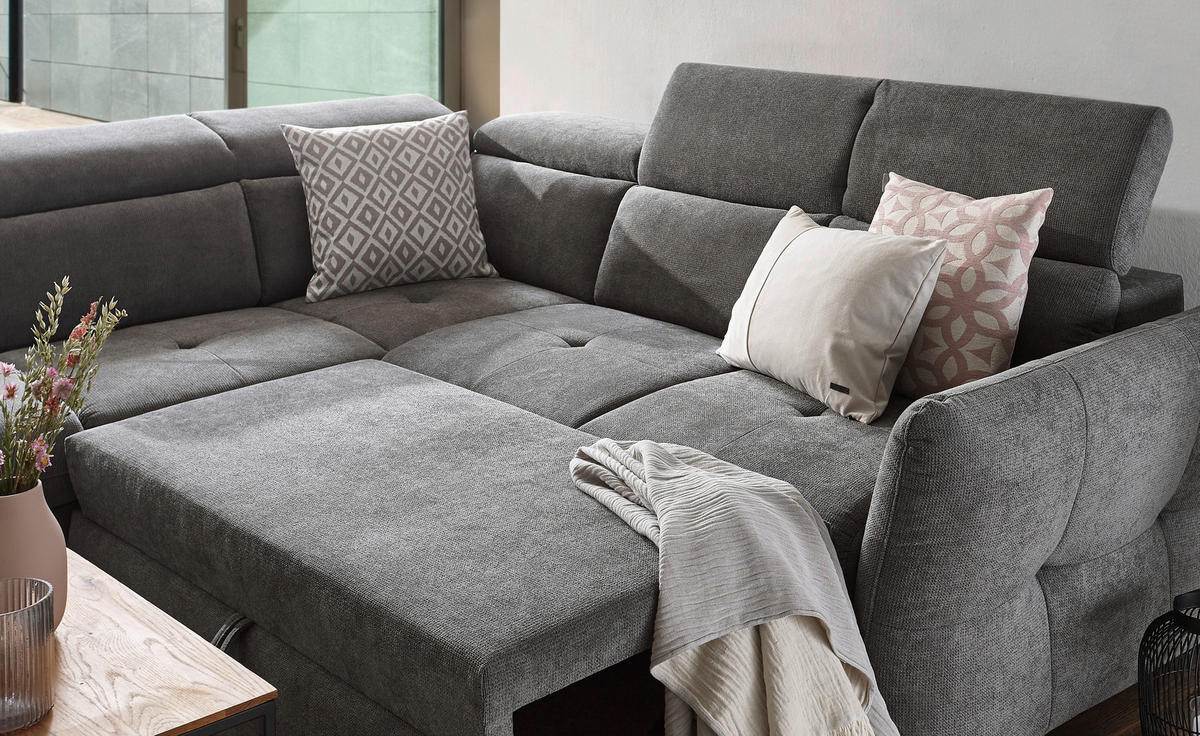 SEDEŽNA GARNITURA, velur krem barve, bež  - črna/krem barve, Design, umetna masa/tekstil (224/254cm) - Stylife