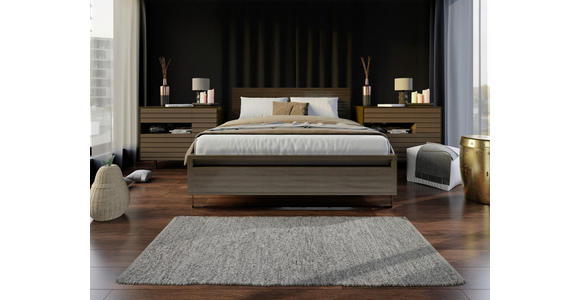 HANDWEBTEPPICH 80/250 cm Helsinki Graubraun  - Graubraun, Basics, Textil (80/250cm) - Linea Natura