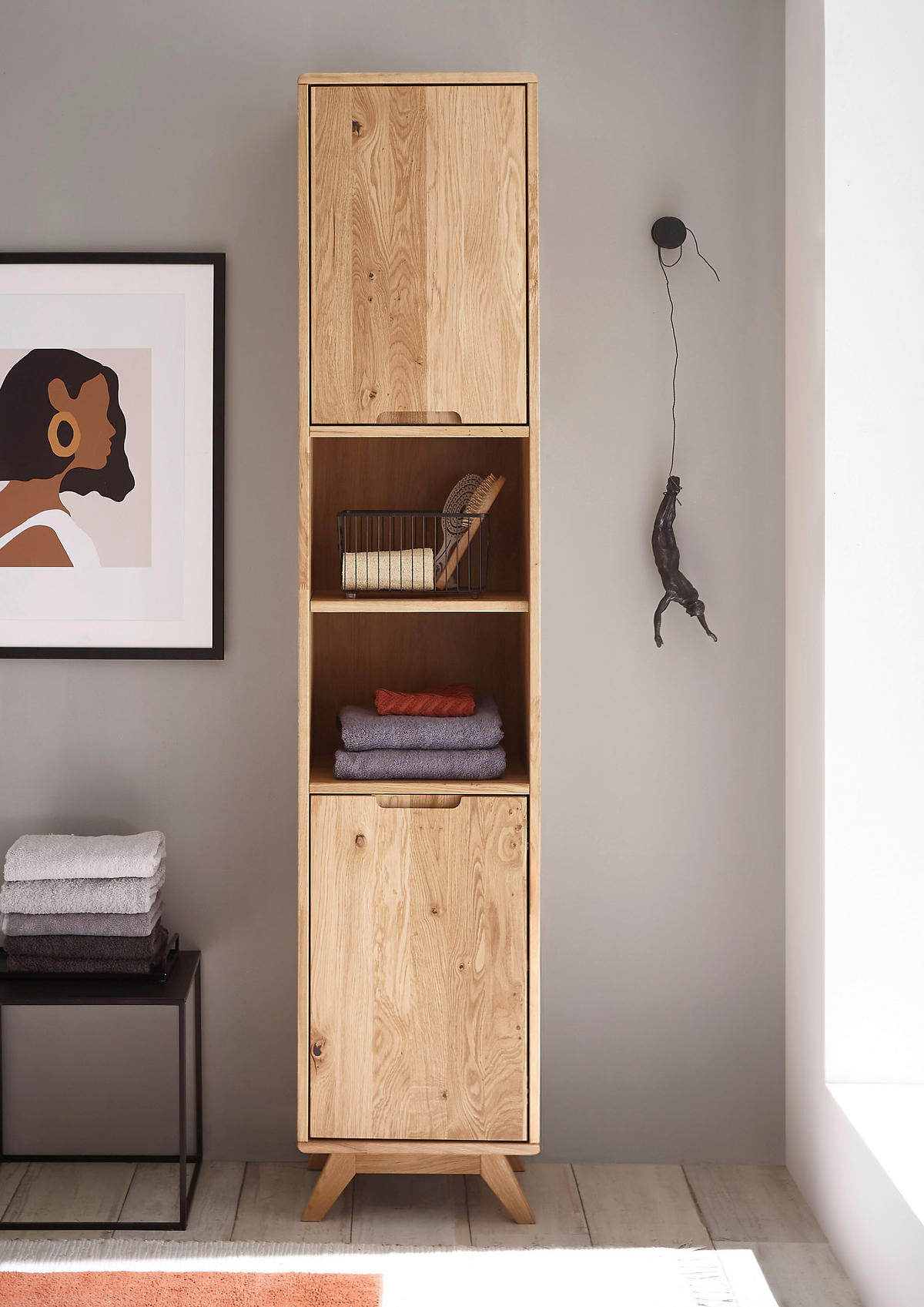 HOCHSCHRANK 40/190/35 cm  - Wildeiche, Basics, Holz (40/190/35cm) - Linea Natura