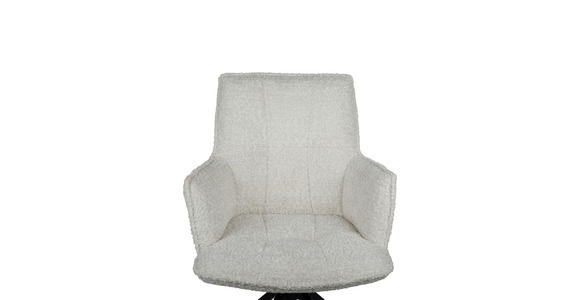 ARMLEHNSTUHL in Eisen Chenille - Beige/Schwarz, Design, Textil/Metall (59/89,5/63cm) - Novel