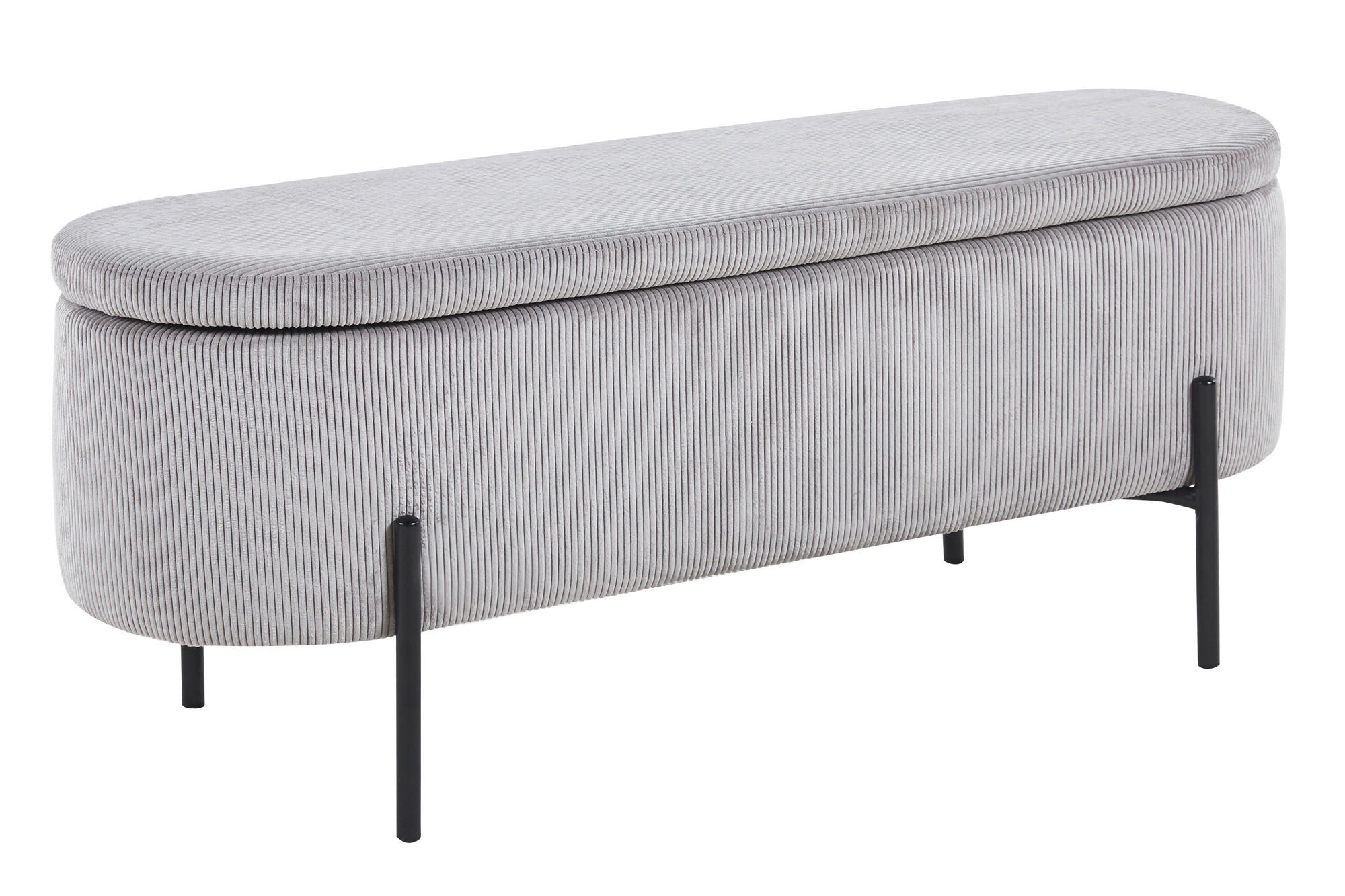 BETTBANK 110/44/40 cm   - Hellgrau/Schwarz, MODERN, Textil/Metall (110/44/40cm) - Livetastic