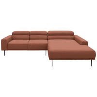 ECKSOFA Cord Rostfarben  - Rostfarben/Schwarz, Design, Textil/Metall (293/215-217cm) - Schöner Wohnen
