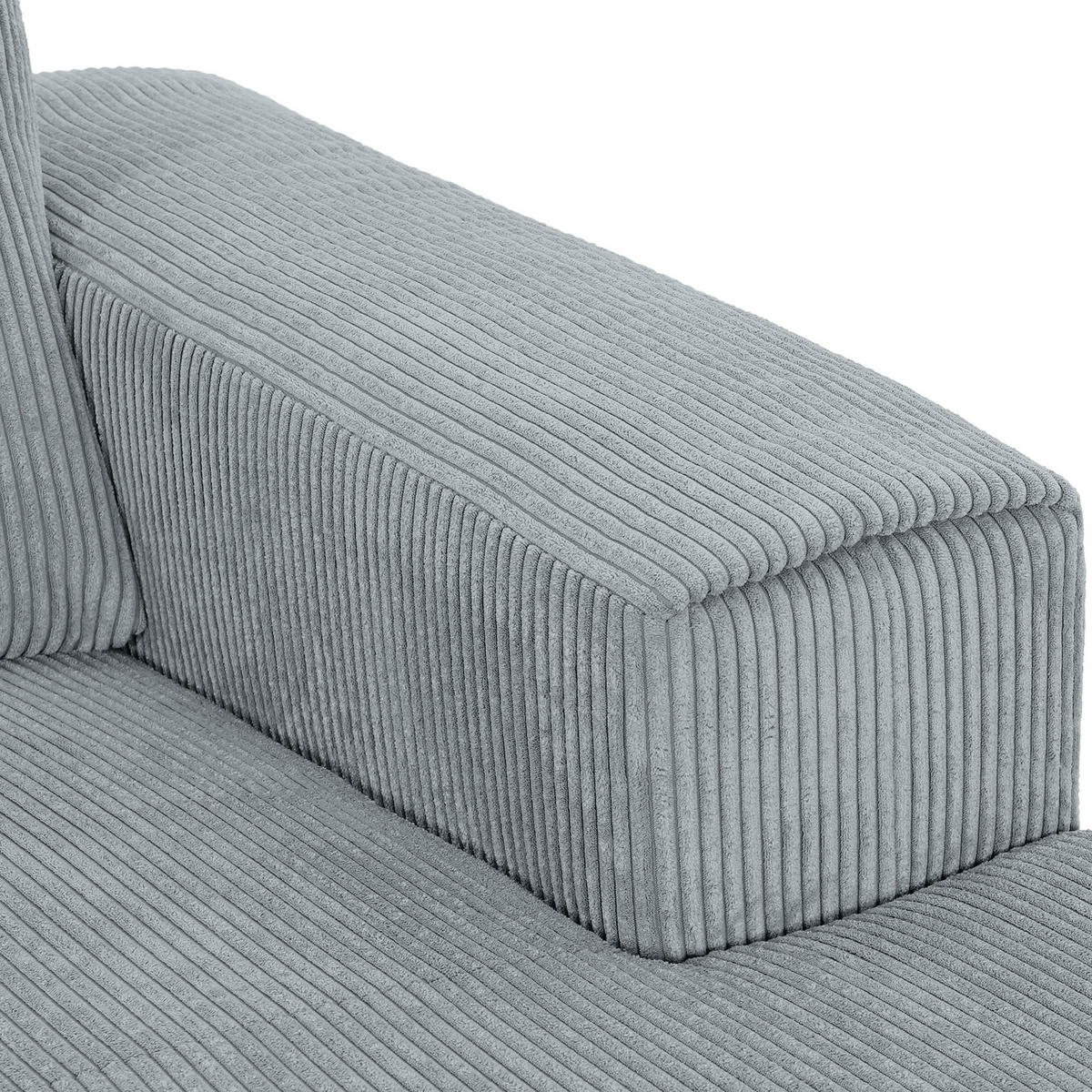 ECKSOFA in Cord Hellgrau  - Hellgrau/Schwarz, Konventionell, Textil/Metall (285/170cm) - Carryhome