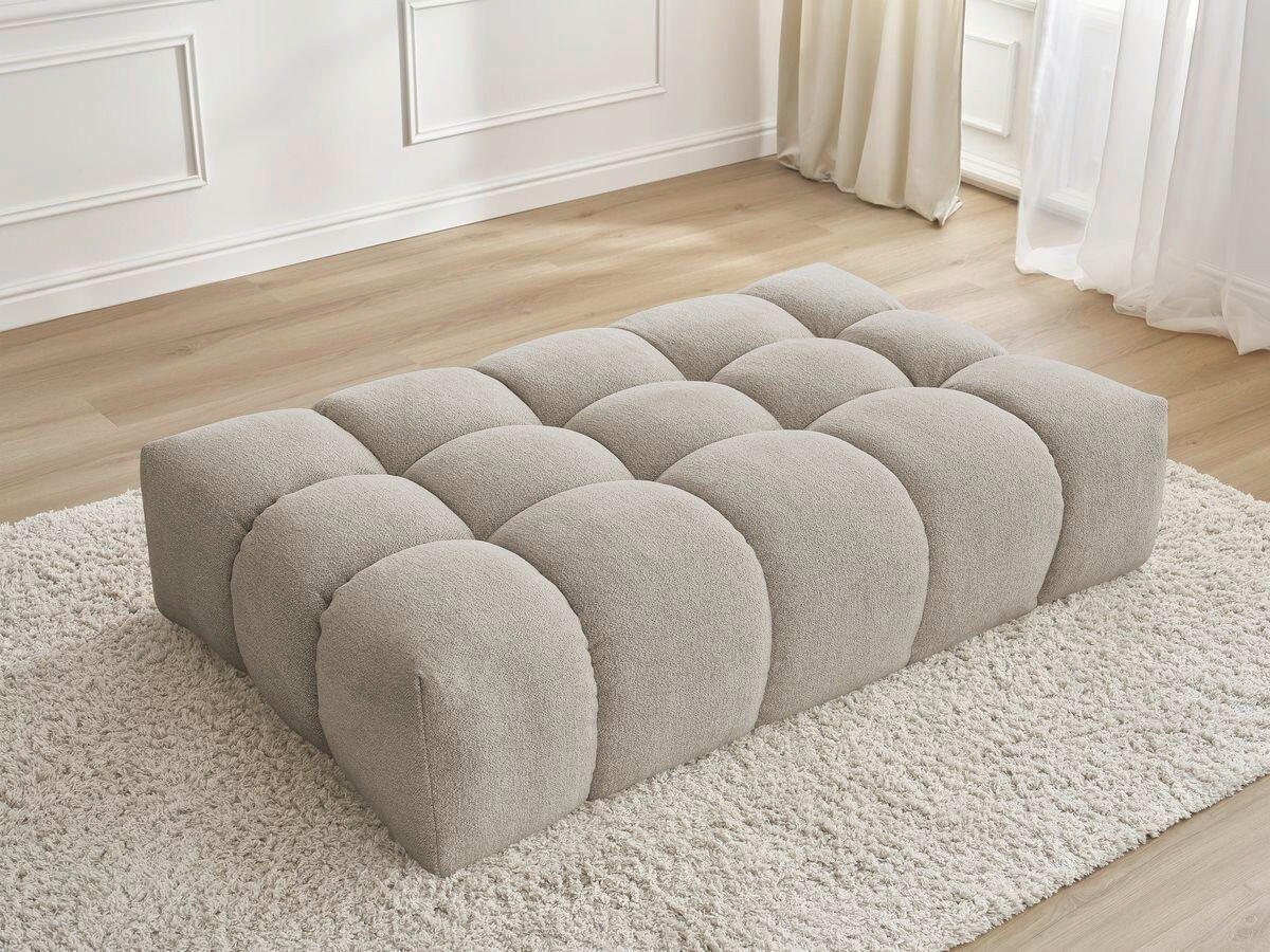 HOCKER EVEREST Flachgewebe Taupe  - Taupe/Schwarz, MODERN, Kunststoff/Textil (166/100/40cm)