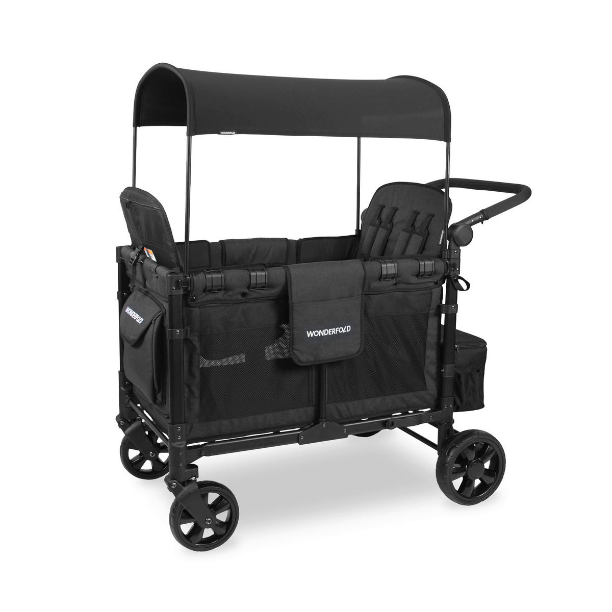 BOLLERWAGEN W4 Elite Quad Stroller Wagon Schwarz 73.66/124.46/137.16 cm  - Schwarz, LIFESTYLE, Textil/Metall (73.66/124.46/137.16cm) - WONDERFOLD