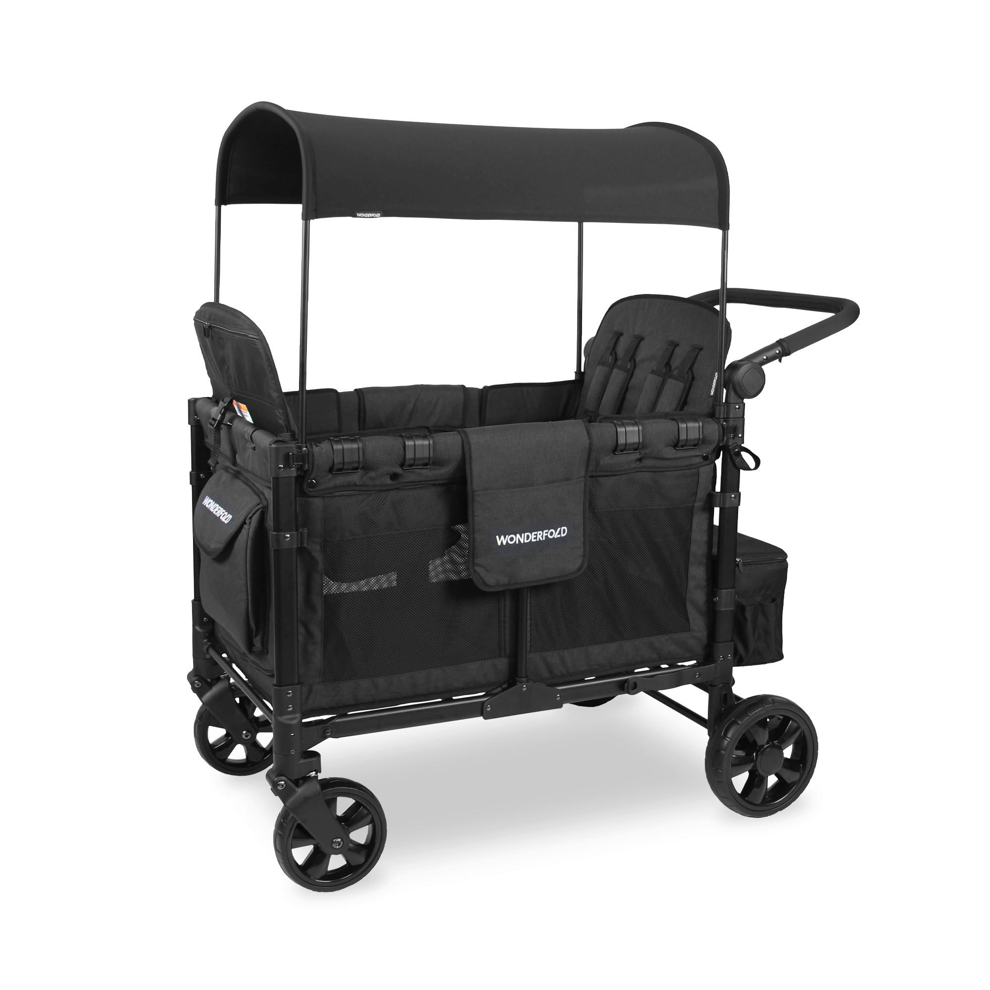 Wonderfold Bollerwagen W4 Elite Quad Stroller Wagon Schwarz 124.46x137.16x73.66 cm