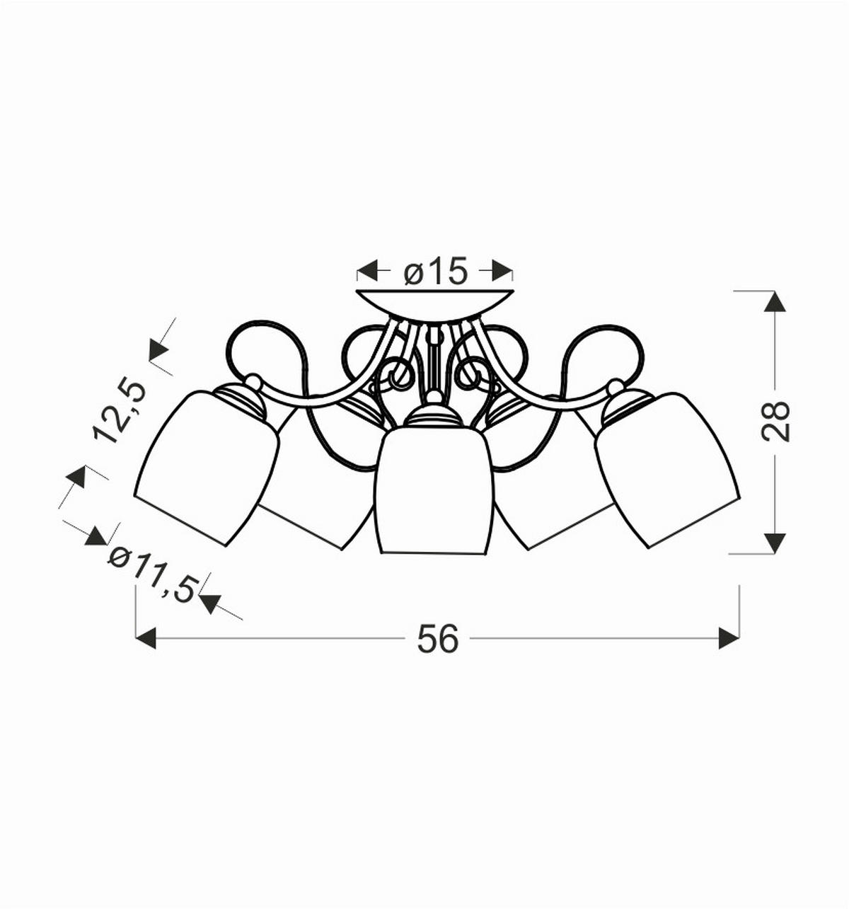 TAKLAMPA 56/56/28 cm  - vit, Klassisk, metall (56/56/28cm)