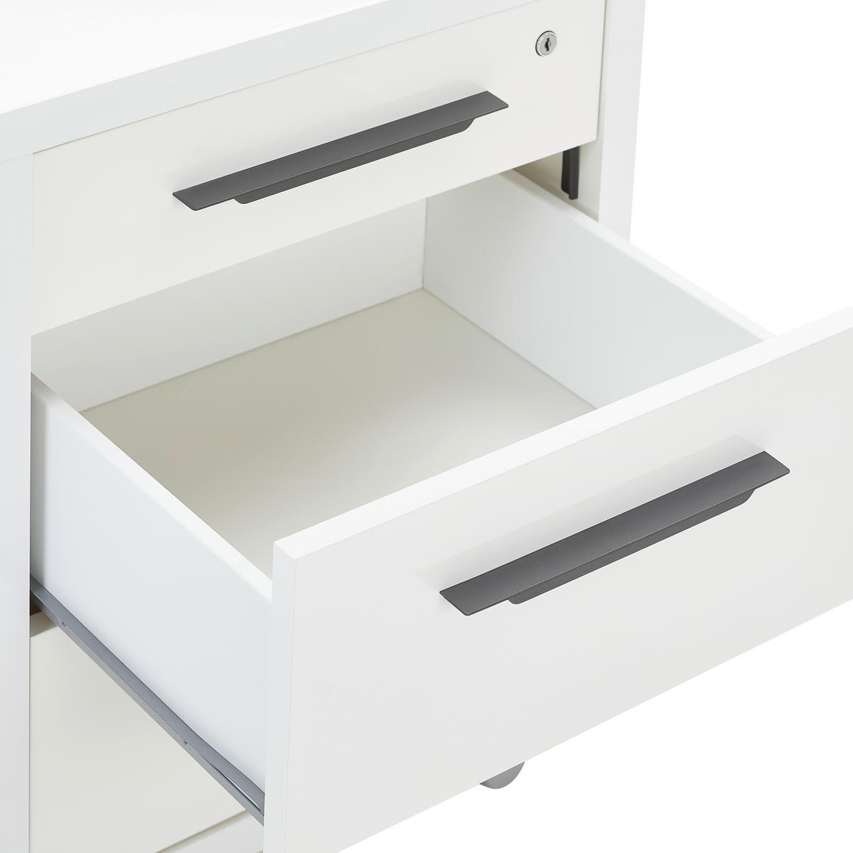 ROLLCONTAINER Weiß Hochglanz  - Weiß Hochglanz/Anthrazit, Design, Holzwerkstoff/Kunststoff (48/63/45cm) - Carryhome