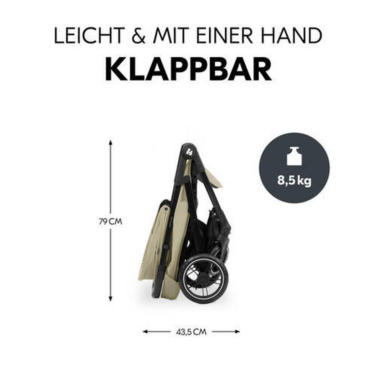 BUGGY Shop N Care  - Schwarz/Olivgrün, Basics, Kunststoff/Textil (40.5/104/51.5cm) - Hauck