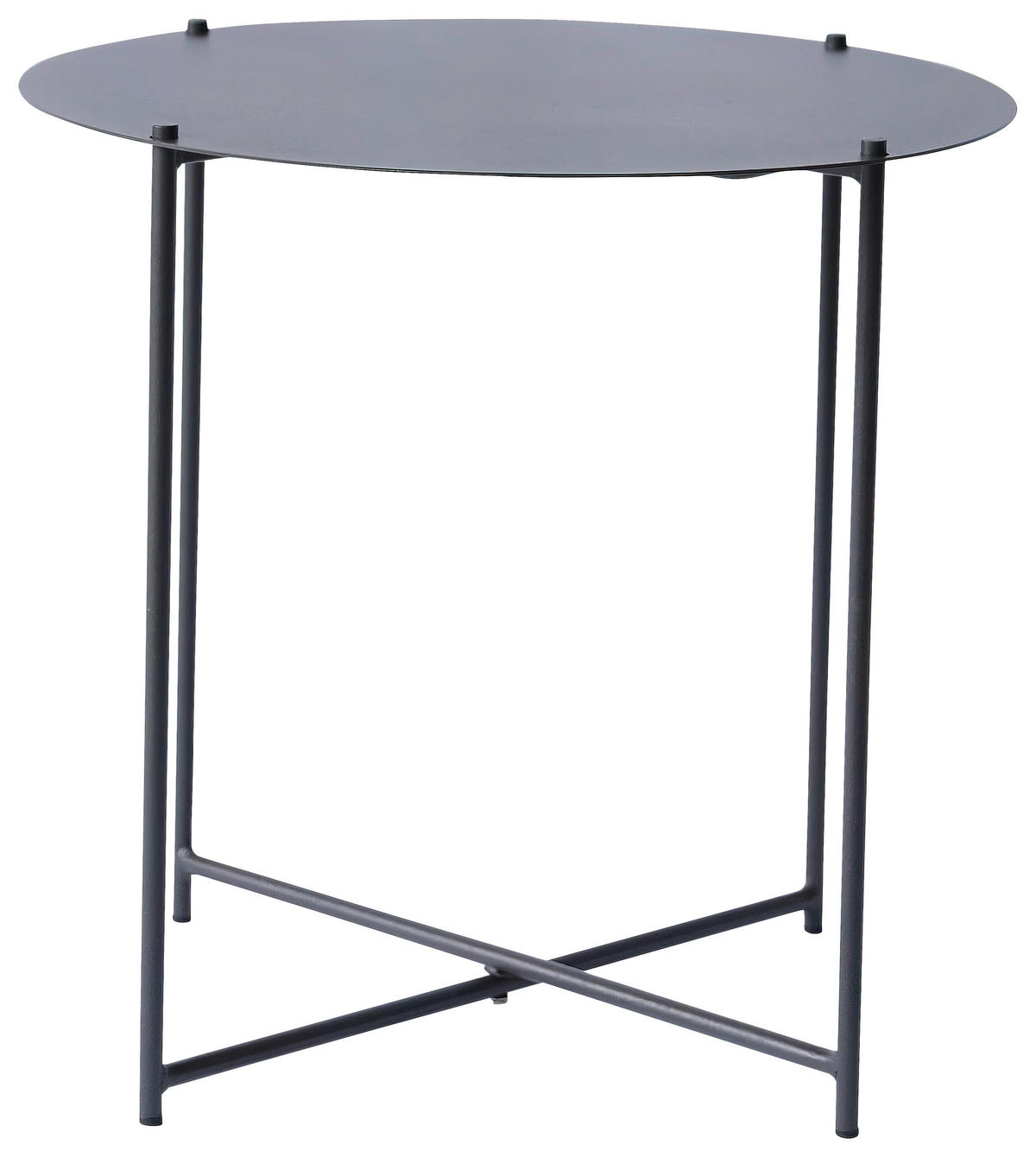 BEISTELLTISCH 49/49/49 cm Anthrazit rund  - Anthrazit, Design, Metall (49/49/49cm) - Xora