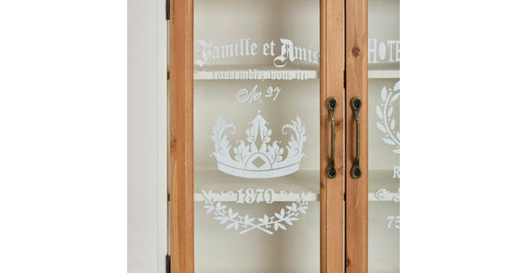 HÄNGEVITRINE  in massiv Tanne Braun, Schwarz, Weiß  - Goldfarben/Schwarz, LIFESTYLE, Glas/Holz (48/62,3/18,5cm) - Landscape