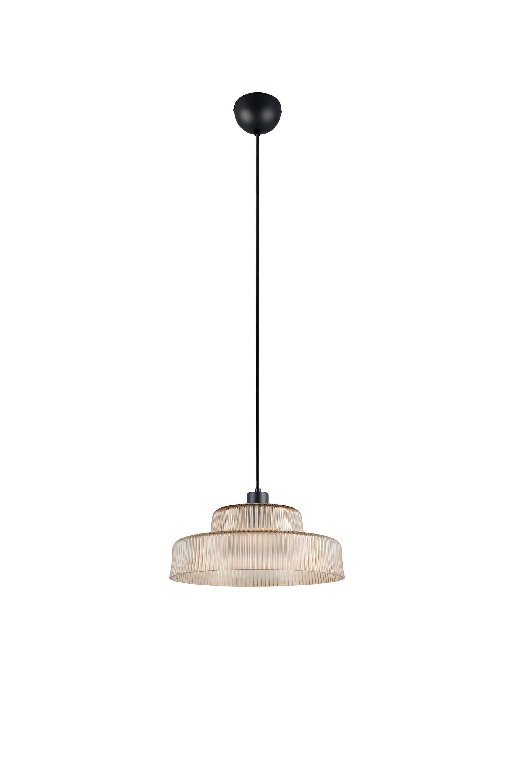 HÄNGELEUCHTE Abella 35/150 cm   - Bernsteinfarben/Schwarz, LIFESTYLE, Glas/Metall (35/150cm)