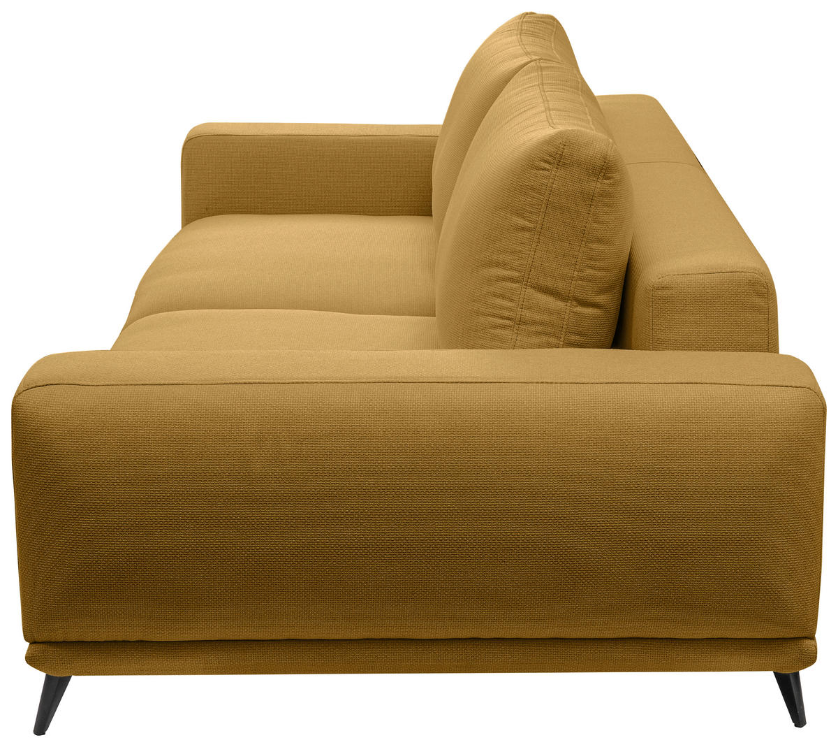 2-SITZER-SOFA Webstoff Gelb  - Gelb/Schwarz, MODERN, Textil/Metall (202/89/115cm) - MID.YOU