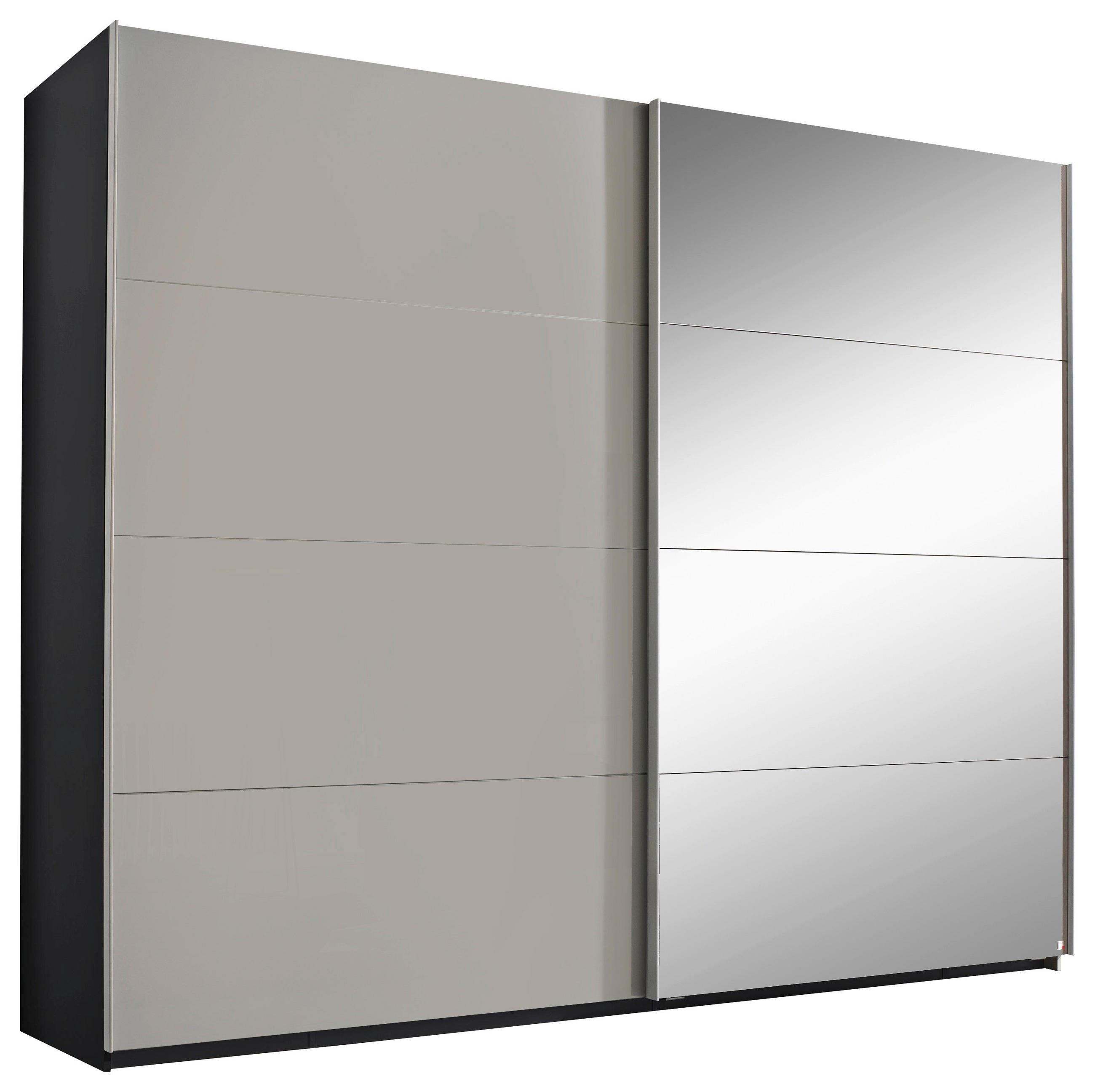 SCHWEBETÜRENSCHRANK 271/223/68 cm 2-türig Graphitfarben, Grau  - Alufarben/Graphitfarben, Design, Glas/Holzwerkstoff (271/223/68cm) - Xora