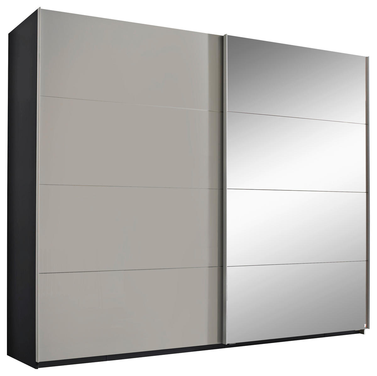 SCHWEBETÜRENSCHRANK 271/223/68 cm 2-türig Graphitfarben, Grau  - Alufarben/Graphitfarben, Design, Glas/Holzwerkstoff (271/223/68cm) - Xora