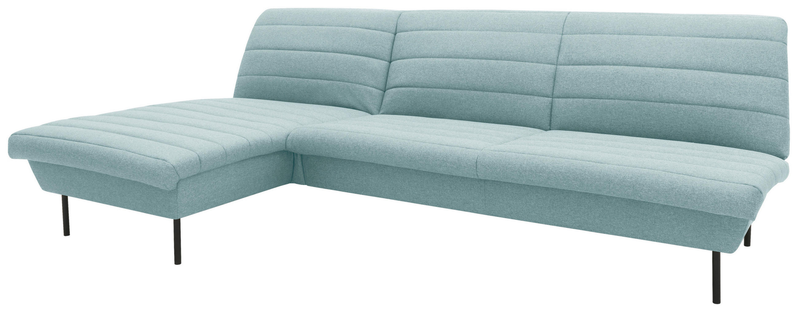 ECKSOFA in Webstoff Mintgrau  168/274 cm  - Mintgrau/Schwarz, Design, Textil/Metall (168/274cm) - LOOKS by W.Joop