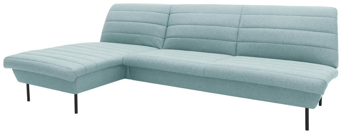 ECKSOFA Looks IX Mintgrau Webstoff  - Mintgrau/Schwarz, Design, Textil/Metall (168/274cm) - LOOKS by W.Joop