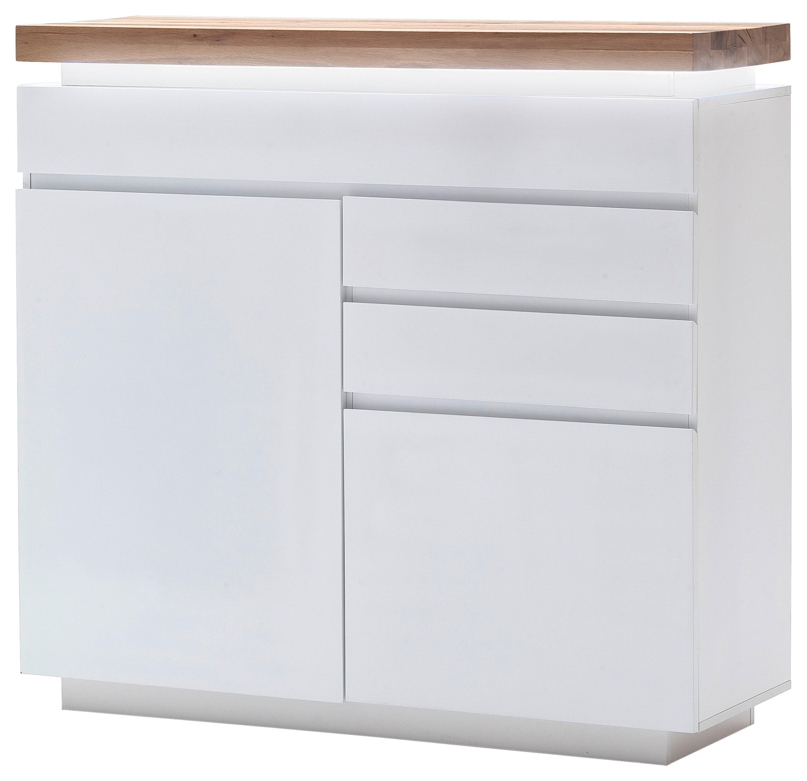 KOMMODE Romina  in 120/114/40 cm  - Eichefarben/Weiß, Design, Holz/Holzwerkstoff (120/114/40cm)