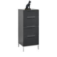 KOMMODE in 45/101/40,5 cm - Anthrazit/Alufarben, Design, Glas/Holzwerkstoff (45/101/40,5cm) - Voleo